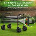 NIUXX Garden Kneeler and Seat with 360 Wheels: 3-in-1 Rolling Garden Stool with Extendable Legs - Foldable Garden Seat with Thick Pad & Tool Pouches - Heavy Duty Gardening Bench for Seniors