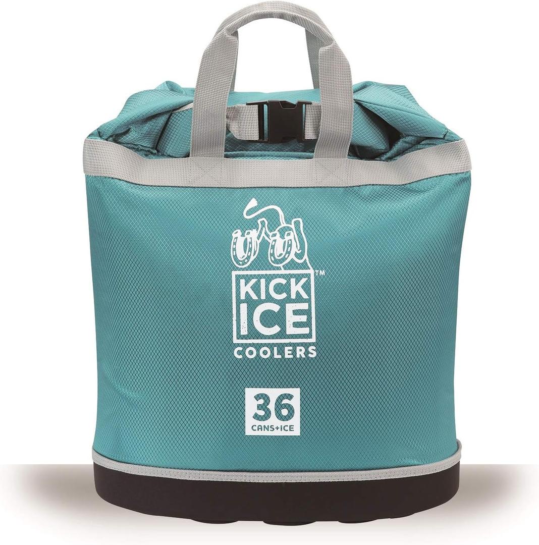 KickIce Dry Bag + Soft Cooler with PVC Free Leakproof Lining + Rolltop Closure for Kayaking, Beach, Rafting, Boating, Hiking, Camping and Fishing, Holds 36 Cans + Ice, 30L, Teal