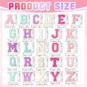 52 Pcs Self Adhesive Chenille Letter Patches, A-Z Alphabet Embroidered Sew Applique Repair Patch DIY Crafts for Clothing Jacket Jeans Pants Dress Backpack Hat Decorations