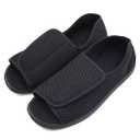 Men's Open Toe Diabetic Recovery Slippers, Adjustable Orthopedic Wide Width Walking Shoes for Arthritis Edema Swollen Feet Elderly Men 9.5