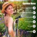 100ft Garden Hose, Heavy Duty Metal Water Hose 100 ft with 10 Function Nozzle, Flexible No-Kink, Pet-Proof & Puncture-Proof Stainless Steel Outdoor Hose for Yard