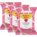 Burt's Bees Pink Grapefruit Face Wipes, for All Skin Types, Hydrating Makeup Remover & Facial Cleansing Towelettes, 30 Ct. (3-Pack) (90 Count (Pack of 1))