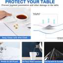 36 x 36 Inch Clear Plastic Dining Room Table Protector Tablecloth Office Desk Blotter Pad Mat Wooden Furniture Coffee End Side Kitchen Bar Table Cloth Top Protection Cover Waterproof Thick PVC Vinyl