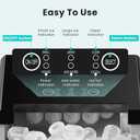 OLIXIS Countertop Ice Maker Machine with Handle, Auto-Cleaning Portable Ice Maker with Basket & Scoop, 26lbs in 24Hrs & 9 Ice Cubes in 6 Mins, 2 Ice Cube Sizes, for Home Party Camping RV, Black