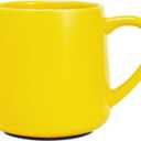 Bosmarlin Large Glossy Ceramic Coffee Mug, Yellow Tea Cup for Office and Home, 18 oz, Suitable for Dishwasher and Microwave, 1 Pack (Yellow)