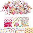 Resurhang 300 Pcs Summer Beach DIY Candy Wrappers Paper Lucky Dip Bags Goodies Buttermints Treat Bags Tropical Aloha Hawaiian Luau Hibiscus Pool Baby Shower Party Supplies(Not Included Candy)