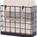 NIKKY HOME Farmhouse Napkin Holder, Rustic Tissue Dispenser, Freestanding Paper Hand Towel Caddy, Vintage Cocktail Napkin Tray Decor for Kitchen, Countertop, Dining Table, Restaurant, Outdoor - Black