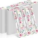 Lasnten 50 Pcs Wedding Bridal Shower Party Favors Pink Floral Nail Files Bulk Thank You for Celebrating with Us Game Prizes 180 Grit Emery Boards for Guests Bridesmaid Bachelorette Party