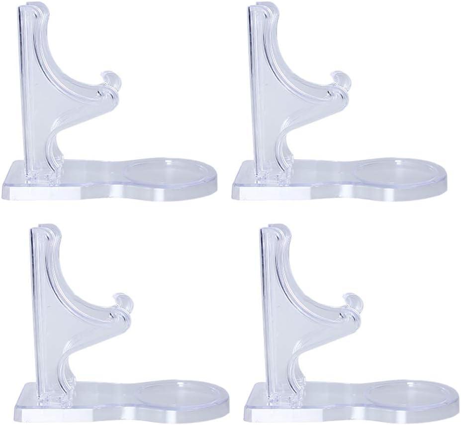 4 Packs Acrylic Display Stands China Tea Cup Holder Display Saucer European Coffee Shelf Display Stand Holder High Feet