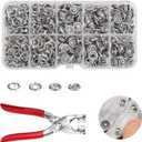 100 Sets Metal Snaps Buttons with Fastener Pliers Press Tool Kit Perfect for DIY Crafts Clothes Hats and Sewing (100pcs)