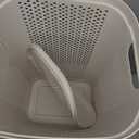 Mind Reader Slim Laundry Hamper with Lid, 60L Clothes Basket, Ventilated Plastic, Ivory, Single