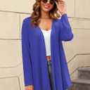 Women's Lightweight Open Front Cardigans Casual Soft Drape Spring Summer Fall Cardigan S-3XL (Blue, S)