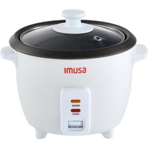 IMUSA USA GAU-00011 Electric Nonstick Rice Cooker 3-Cup (Uncooked) 6-Cup (Cooked), White