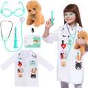 Kyson Veterinarian Costume for Kids 6 Pcs Animal Doctor Vet Dress Up Pretend Play for Boys Girls Halloween Career Day