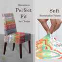 4 Pack Dining Room Chair Covers, Chair Covers for Dining Room Set of 4, Elastic Dining Chair Slipcovers, Dining Chair Slipcover, Kitchen Chair Protector Set of 4, Bohemian 2