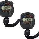 Pgzsy 2 Pack Multi-Function Electronic Digital Sport Stopwatch Timer, Large Display with Date Time and Alarm Function,Suitable for Sports Coaches Fitness Coaches and Referees,Pgzsy