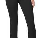 VIMPEP Womens Classic Yoga Dress Pants Mid Rise Straight Soft Feeling Pull On Stretchy Work Pants for Casual Slacks 2202 (Medium, Black)