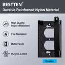 BESTTEN 10 Pack Horizontal Outdoor Outlet Cover for Duplex Receptacles, Weatherproof Design Auto-Closing Lid, Black, H4.65” x W2.87” x D0.71”