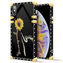 DAIZAG Compatible with iPhone XR Case,Beautiful Girl Luxury Metal Decoration Corner Soft TPU Shockproof Scratch-Resistant Protective Cover for iPhone XR 6.1-inch