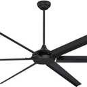 Westinghouse 7224800 100-Inch Industrial Ceiling Fan, HVLS Indoor/Outdoor Large Commercial Ceiling Fan with Remote, High Airflow DC Motor for Warehouses, Garages, & Large Rooms, Matte Black Finish