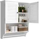 ChooChoo Medicine Cabinet, Bathroom Wall Cabinet, 2 Doors Over The Toilet Space Saver Storage Cabinet with Large Space, White, 23.6"L x7.9"W x27.5"H