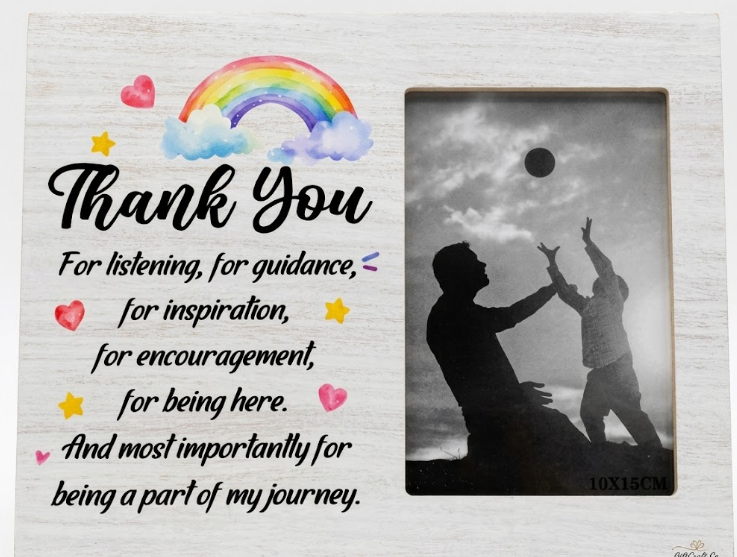 Thank You Gift for Women and Man Wood Picture Frame, Person Appreciation Gifts Picture Frames, 4 x 6 Inch Photo 