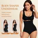Women's Tummy Control Shapewear Panties Hi-Waist Body Shaper Underwear Slimming Briefs Compression Minimalist (Black, M)