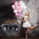 Gadpiparty 3Pcs Large Inflatable Sunglasses Balloons 90S Theme Party Decorations Black Glasses Foil Balloons for Photo Props and Event Supplies