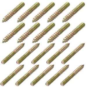 uxcell M6 Hanger Bolts Length 2"(50mm) Double Headed Bolts Self-Tapping Screw 6mm Wood Joint Furniture Legs 40pcs