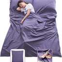 Sleeping Bag Liner Lightweight Compact Sleeping Bag Sack Portable Clean Travel Sheet Camping Sleep Sheet for Backpacking Hotel Hiking Size: 82.7" X 63”