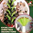 36 Pcs Christmas Tree Topper 17'' Lime Green Curly Tree Picks with Red Ball Xmas Artificial Green Stems for Winter Holiday Home Wreath Craft Decoration Supplies