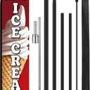 Mindsoft 15ft Soft Serve Ice Cream Feather Flag Kit Vibrant Banner Feather Flag with Pole Ground Mount and Storage Bags for Business Advertising Grand Openings Shops
