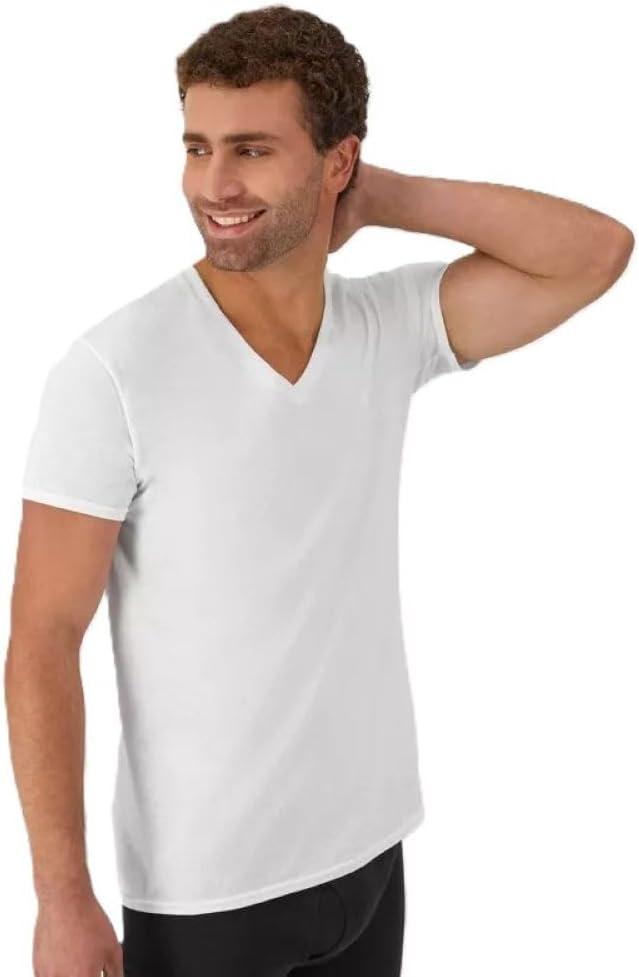 Hanes Men's 5-Pack ComfortSoft V-Neck Tee (White)