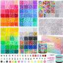 4500Pcs Pony Beads Bracelet Making Kit, 6 Boxes with 1600pcs Letter Beads Friendship Bracelets Kandi Rave Bead for Jewelry Making Keychain Hair Braid Gifts for Teens Arts and Crafts Kits