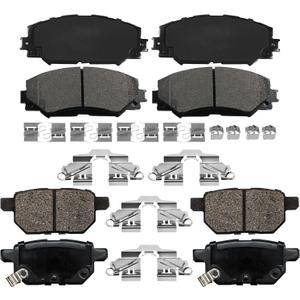 Ceramic Front and Rear Brake Pads for 2009 2010 2014 2015 2016 2017 2018 2019 Toyota Corolla, 2009 2010 2011 2012 2013 2014 Toyota Matrix, 2009 2010 Pontiac Vibe Brakes Replacement, 1210 1354
