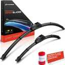 A-Premium Pack of 2 Windshield Wiper Blades with Wear Indicator & Towel - Compatible with Nissan Rogue 2008-2013, Rogue Select 2014-2015, Versa 2007-2012 - 26" and 14", Hook, Left and Right