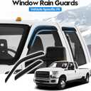 F250 Rain Guards - Window Visors for 1999-2016 Ford F250/F350/F450/F550 Super Duty SuperCrew Cab, Out-Channel Side Window Rain Guards for F350 Accessories, 4PCS, Black