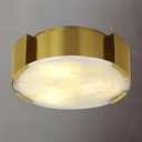 Modern Alabaster Ceiling Light,14.17in Gold Round Alabaster Flush Mount Ceiling Lights,Hardwired Natural Marble Kitchen Lighting Fixtures Ceiling for Bedroom,Dining,Living Room,Foyer,E12 Bulb Included