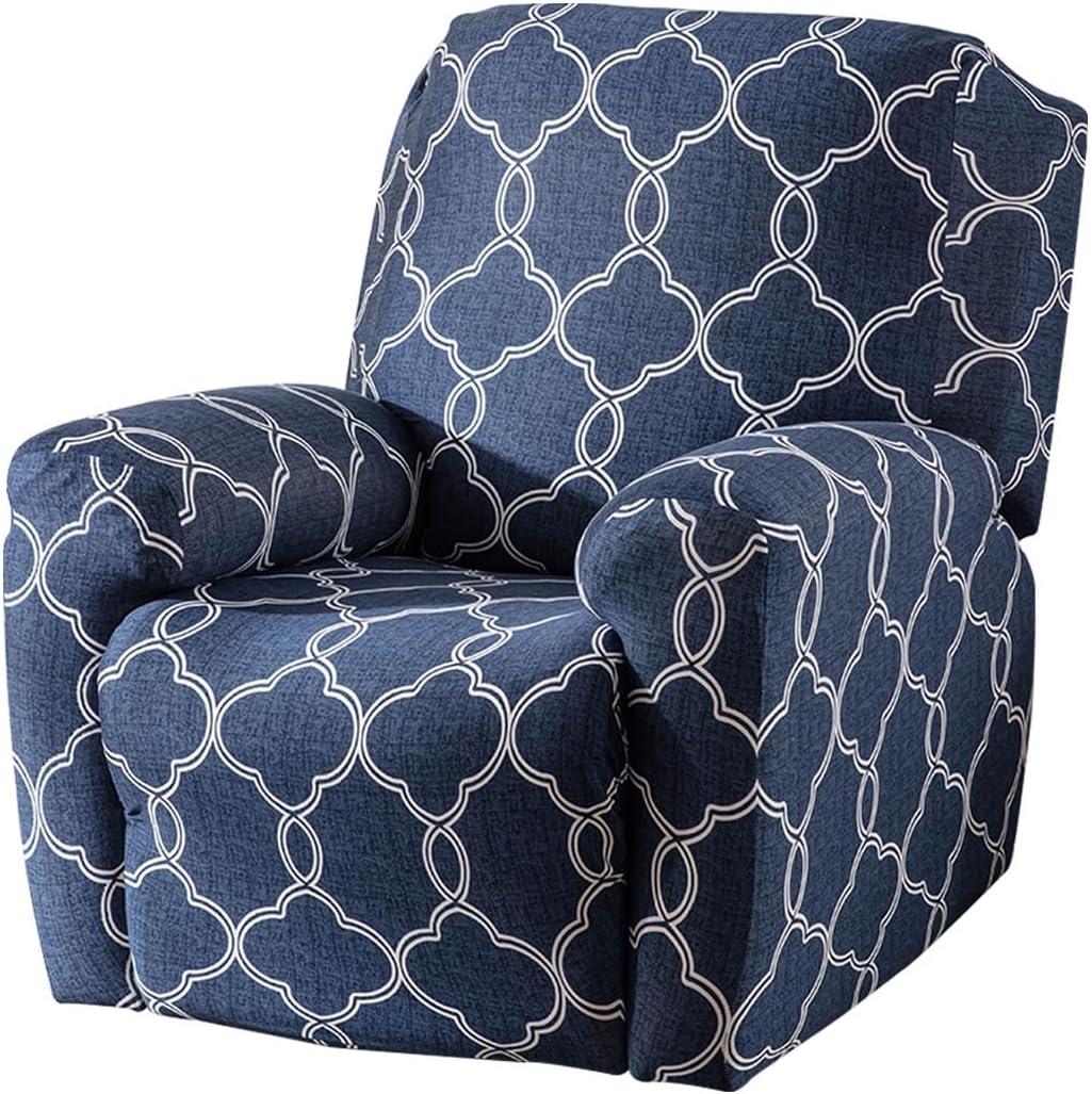 Stretch Recliner Covers 4 Pieces Printed Soft Lazy Boy Chair Covers Floral Patterned Recliner Sofa Slipcover Fitted Non Slip Reclining Slipcovers for Pets Kids 11
