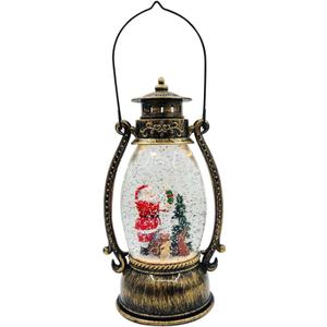 NIBHZ Christmas Lantern Spinning Glitter Water Snow Globe Lanterns Santa Scene Water Globe