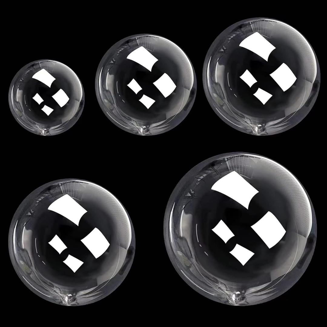 Bobo Balloons Kit Tcwlyfc 50Pcs - Arch Kit, Clear Decor For Birthdays, Weddings, Baby Showers, Durable TPU - Party Decorations, Bulk Set (8/11/18/20/24-Inch)