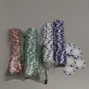 SEETOOOGAMES 200 Pieces 11.5g Clay Composite Dice Striped Casino Poker Chips- 4 Colors (Red, Green, White and Blue)