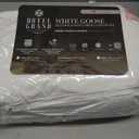 Hotel Grand Luxury White Goose Feather Down Fiber Comforter Full Queen Size, 100% Cotton All Season Duvet Insert Queen, Medium Warmth Bedding Comforter with 8 Corner Loops, White 90x90 Inch