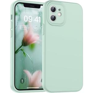 SUPFINE Designed for iPhone 12 Case,Premium Liquid Silicone with [Soft Anti-Scratch Microfiber Lining][Upgraded Camera Protection] Slim Shockproof Protective Phone Case for Men Women Girls,Aquamarine