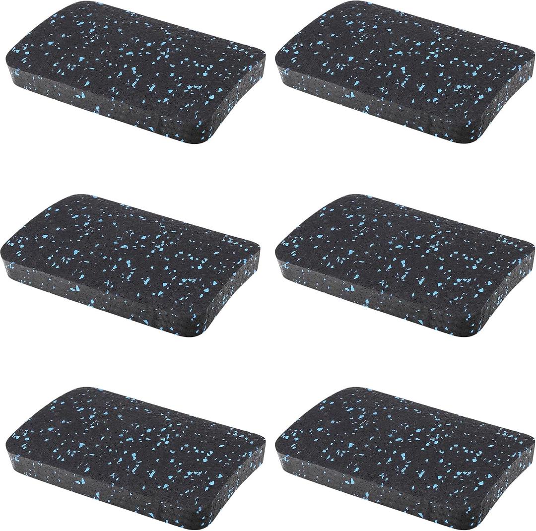 Heavy Duty Treadmill Mat Pads - 6 PCS 0.55" Ultra-Dense Rubber Anti-Vibration Pads - Professional Grade Floor Protection for Large Machines and High-Impact Use