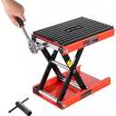 VEVOR Motorcycle Lift 1200lbs Capacity Motorcycle Stand, Deepened Anti-Slip Rubber Motorcycle Scissor Jack, Heavy Duty Steel Bike Repair Center Stand with Ratchet and Crank for ATVs, Dirt Bikes