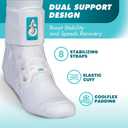 Med Spec ASO Ankle Stabilizer - Lace Up Ankle Brace for Sprained Ankle and Peroneal Tendonitis, Orthopedic Ankle Support for Men, Women, Adults, Teens and Kids, Sports Injury Recovery (White, S)