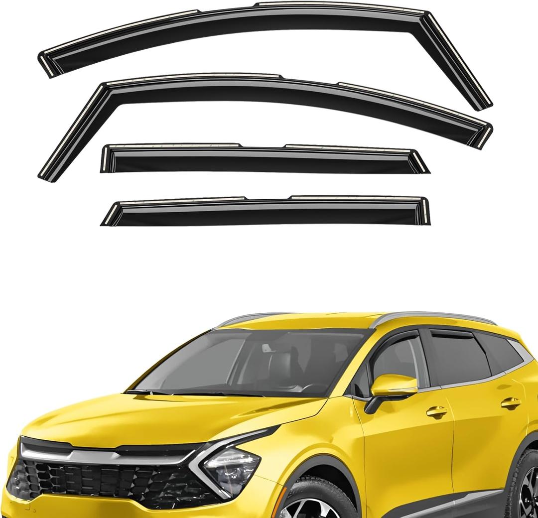 Extra Durable Window Deflectors in-Channel Window Visors Rain Guards Fit for Kia Sportage 2023-2026, Sun Visors, Wind Vent for Shades, Exterior Car Accessories - 4 pcs. AG0860