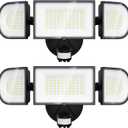 iMaihom 2 Pack 100W Motion Sensor Lights, LED Security Light 9000LM Super Bright Flood Lights Outdoor, 6500K IP65 Security Motion Light, 3 Head Adjustable Motion Flood Lights Outdoor for Yard (Black)