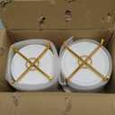 2 Set Silverware Caddy for Countertop,Sturdy Ceramic and Sturdy Metal Frame,Buffet Tableware, Party Table Decorations (Gold white)